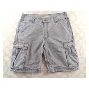 Carhartt Relaxed Fit Cargo Shorts Men Size 33 Gray Work Utility Pockets
